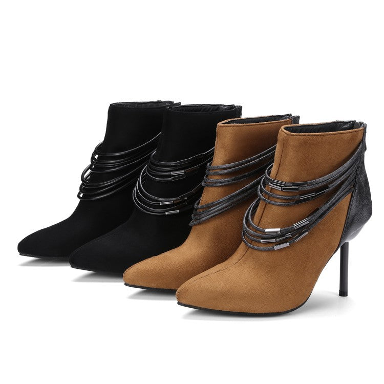 New Simple Design Pointed Toe High Heel Boots