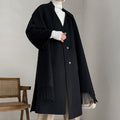 Double-sided Wool Coat with Fashion Scarf
