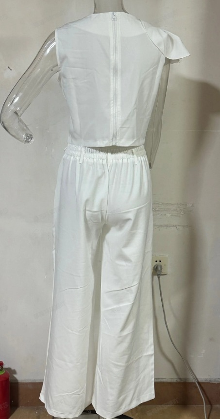 WOLFF Women's Sleeveless Top and Wide Leg Pants Set