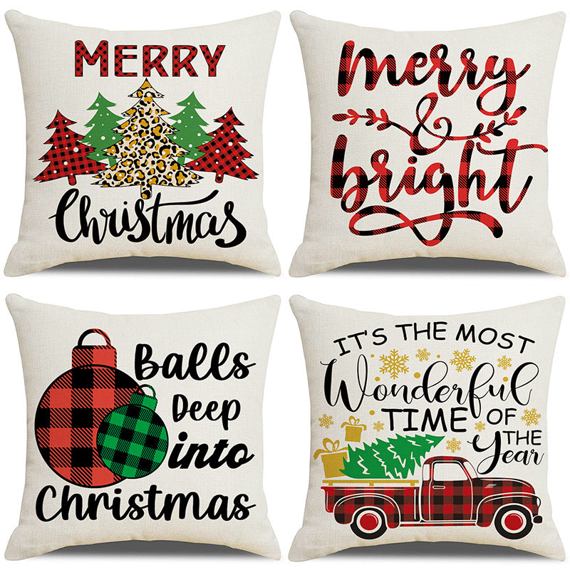 Christmas Pillow Cover Set for Living Room Sofa