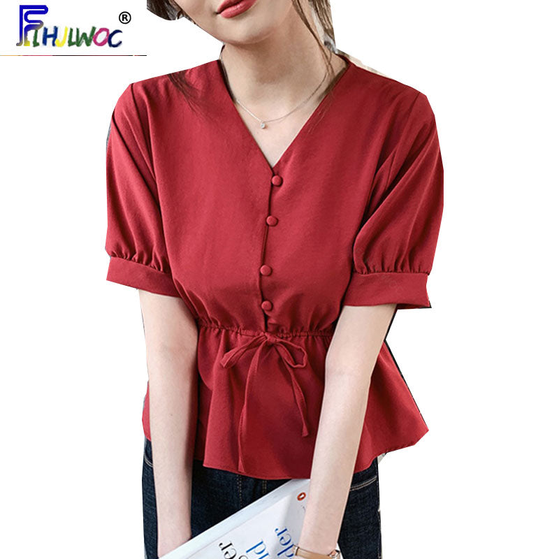 Chic Summer Button Blouse for Women