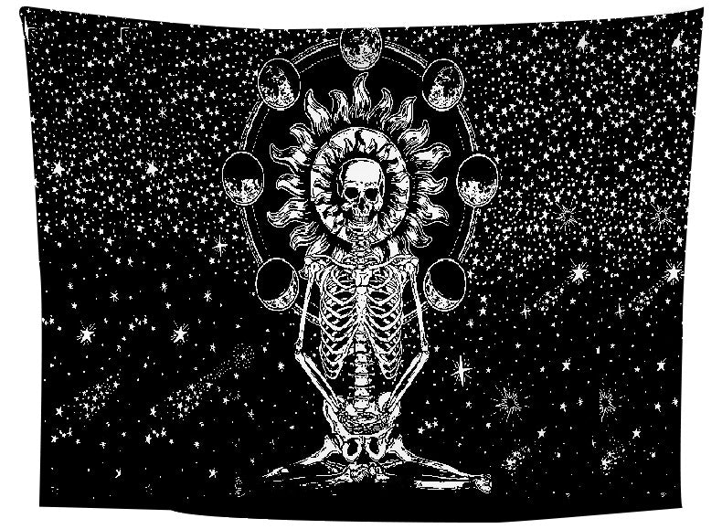DIY Bohemian Mandala Skull Tapestry Home Decor