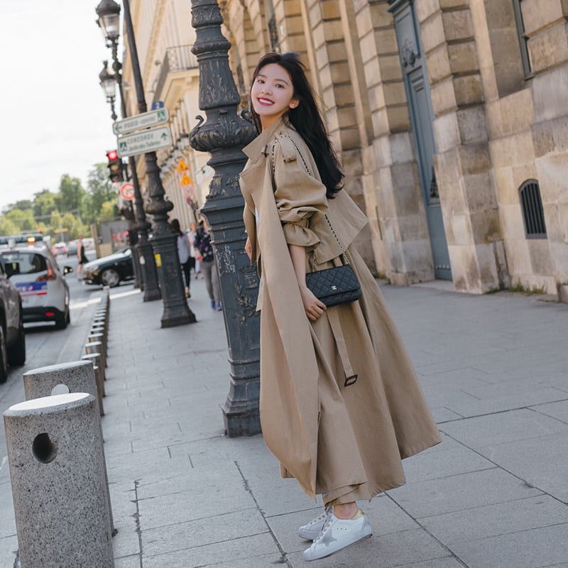 Women's Loose Mid-Length Windbreaker Jacket