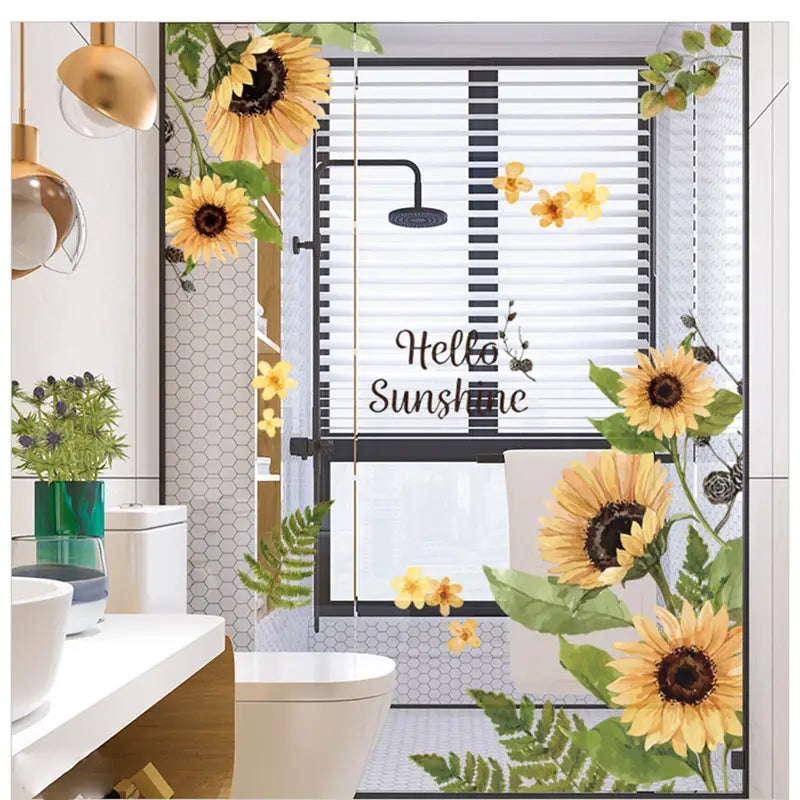2 Sheets Removable Sunflower Wall Decor Stickers
