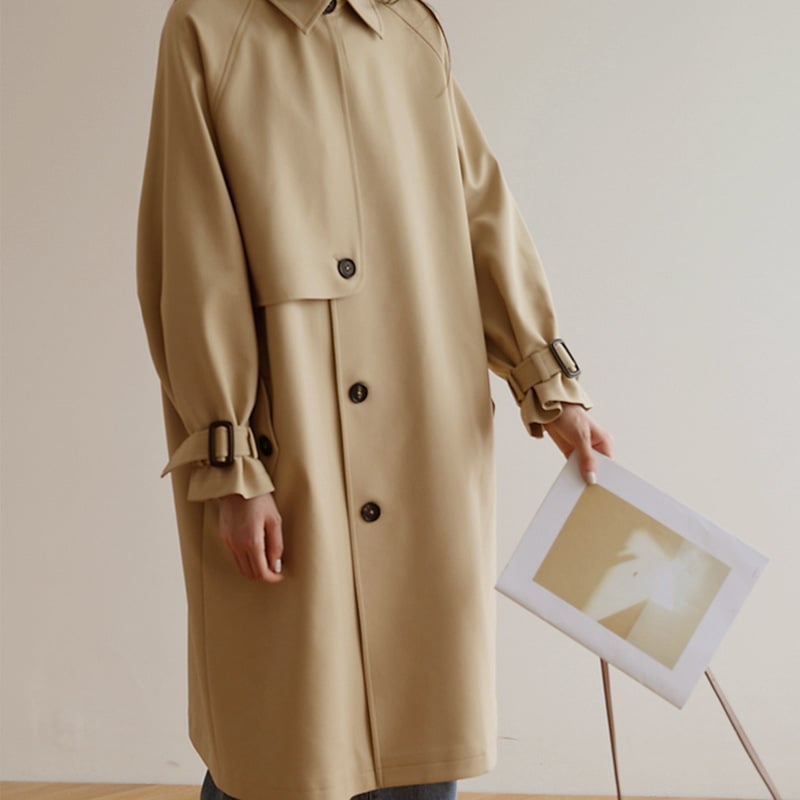 Women's Mid-Length Loose Student Windbreaker Coat