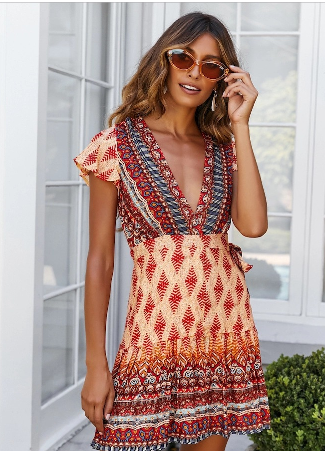 Bohemian Printed Dress Skirt
