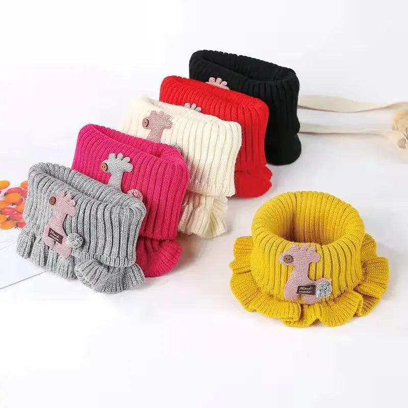 Cartoon Knit Scarf for Kids - Autumn and Winter