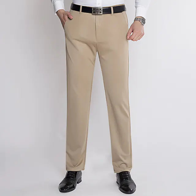 Autumn Men's Stretch Knitted Straight Business Pants
