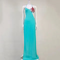 Diamond Solid Color Dress with Back Strap Chest Wrap