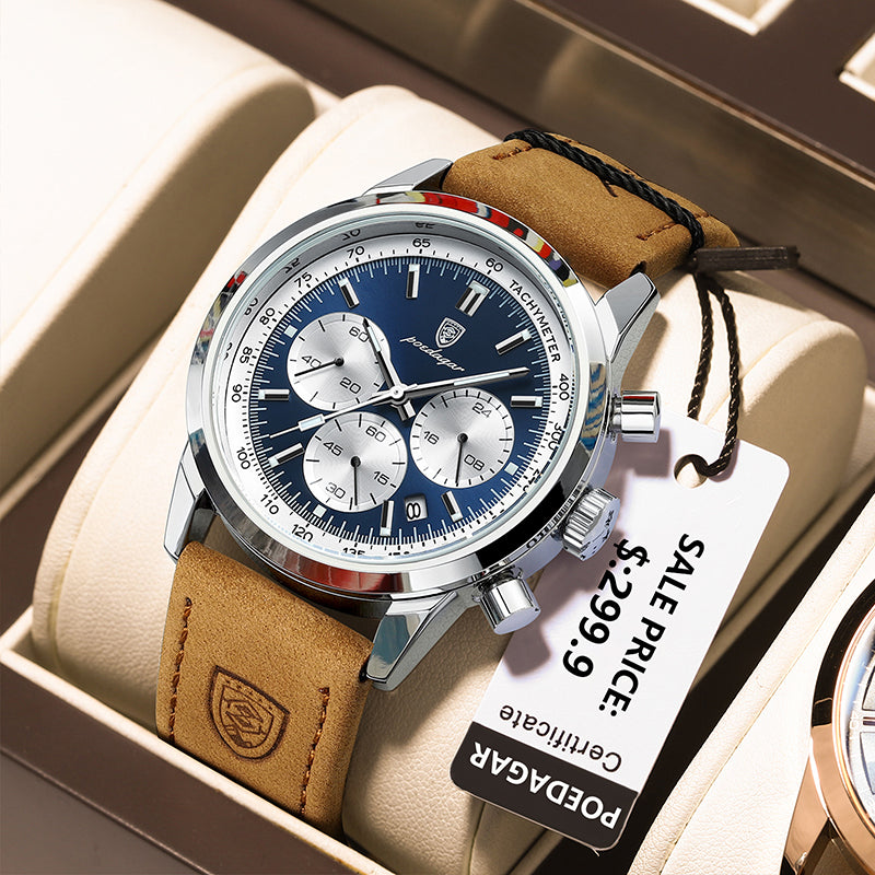 POEDAGAR Men’s Luxury Waterproof Chronograph Watch
