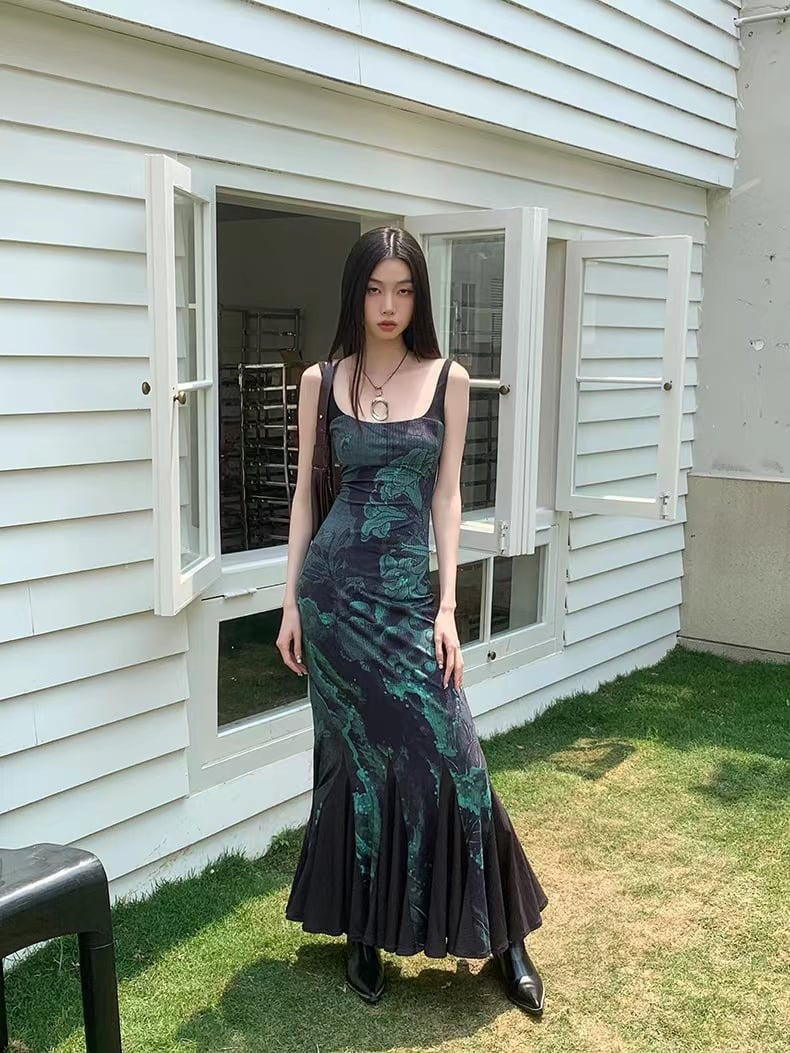 Retro Chinese Style Spicy Girl Suspender Dress
