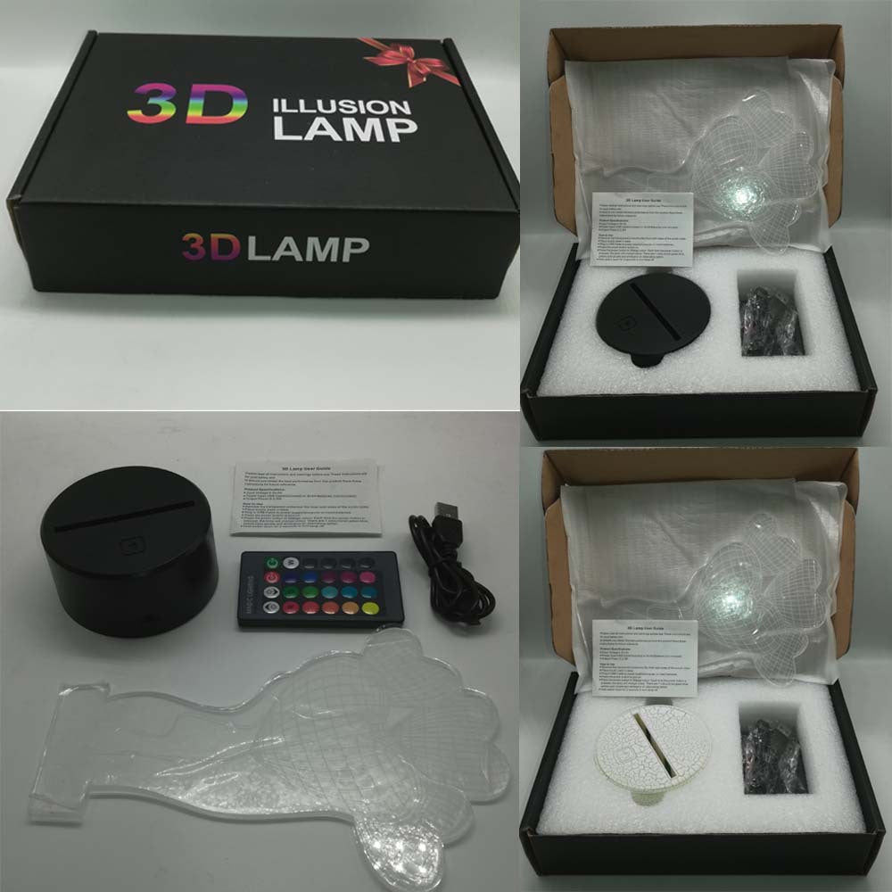3D USD Dollar Sign LED Illusion Lamp with Touch Control