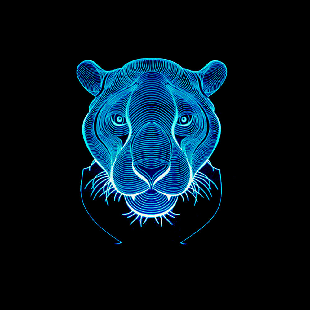 3D Touch Control Lion Head Night Light Lamp