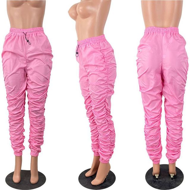 Plus Size High Waist Ruched Cargo Pants for Women