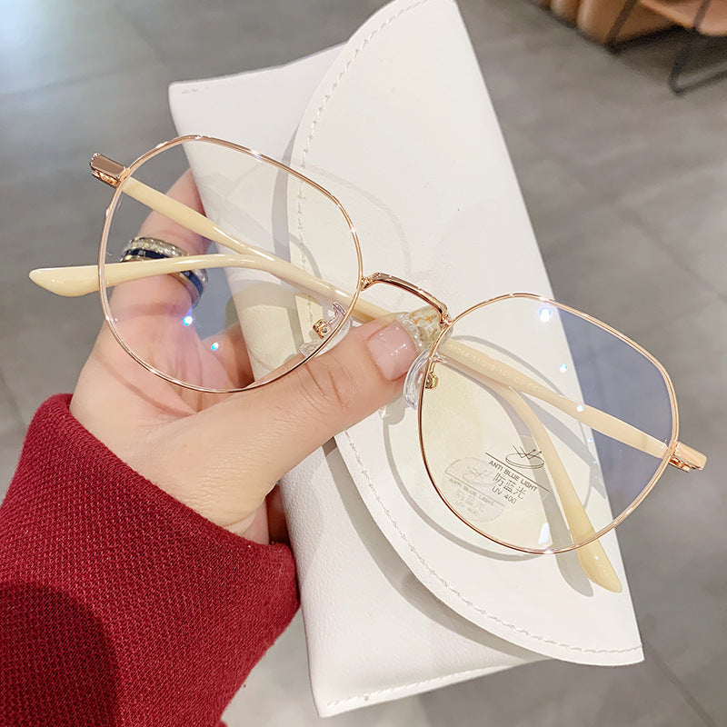 Vintage Anti-Blue Light Glasses for Women, Polygon Frame