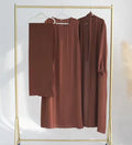 Eid Ramadan Women's Open Abaya Kimono Dress Set (3 Pieces)