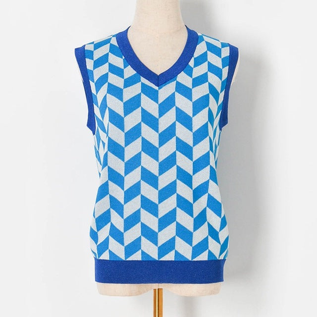 Color Block Knit Tank Top for Women - Sleeveless Pullover