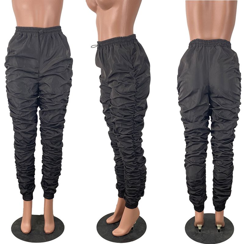 Plus Size High Waist Ruched Cargo Pants for Women