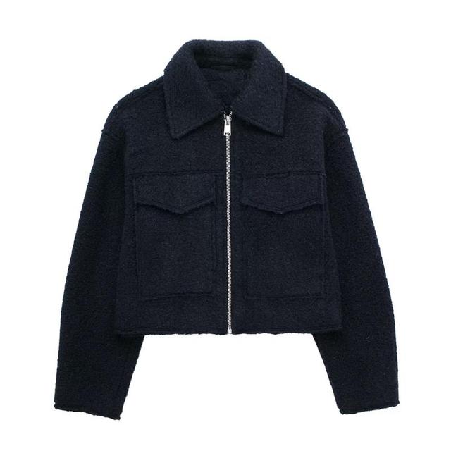 French Style Short Jacket with Pearl Fabric for Women