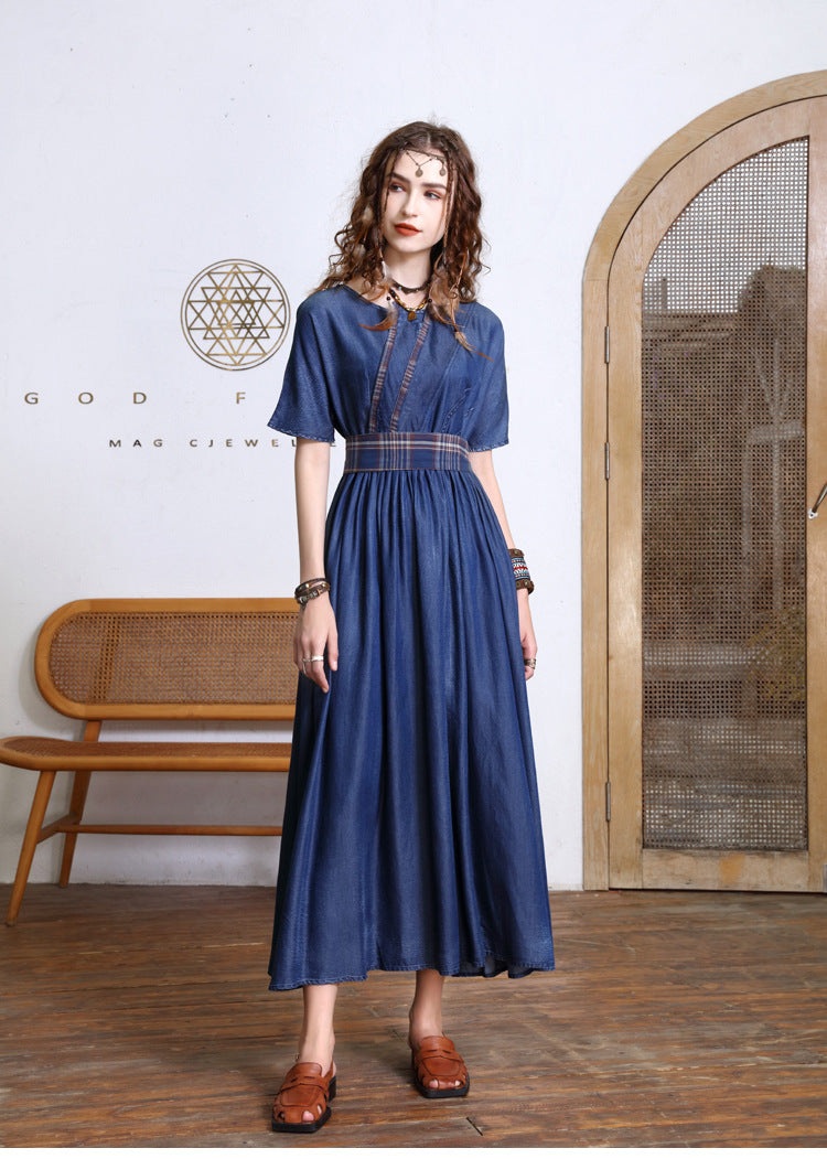 Women's Retro Embroidery A-line Long Skirt