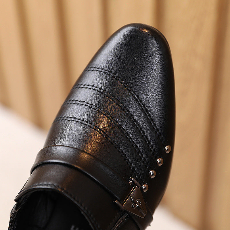 Boys' Leather Performance Shoes with Soft Bottom and Rivets