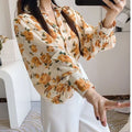 Chiffon Fashion Print Women's Office Shirt