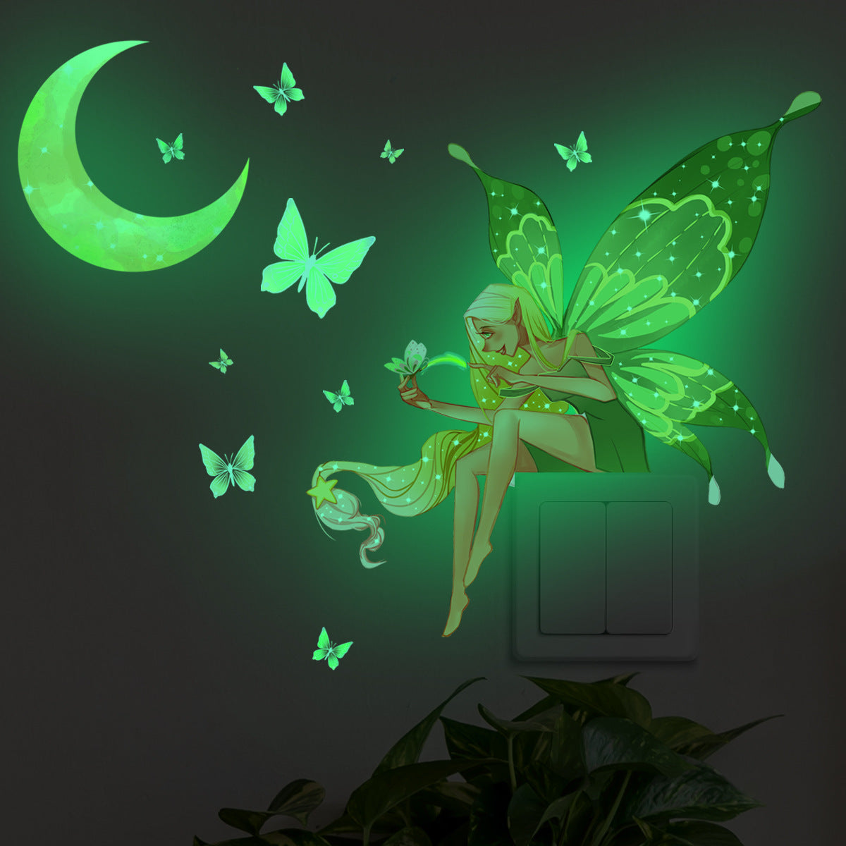 Luminous Flower Fairy Mermaid Butterfly Wall Sticker