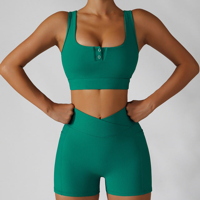 Women's Shockproof Push-Up Sports Bra