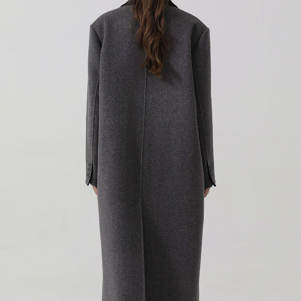 Women's Loose Long Gun Lapel Coat