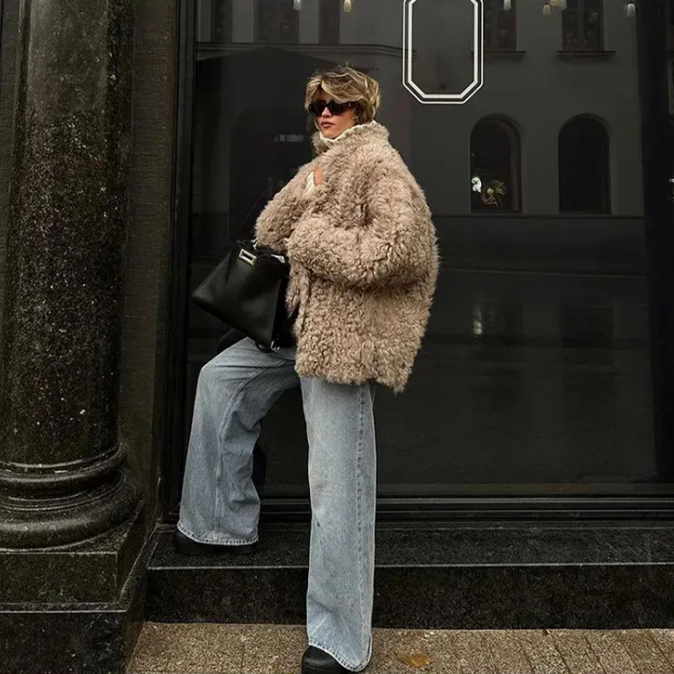 ArcticGrace Lamb Wool Overcoat