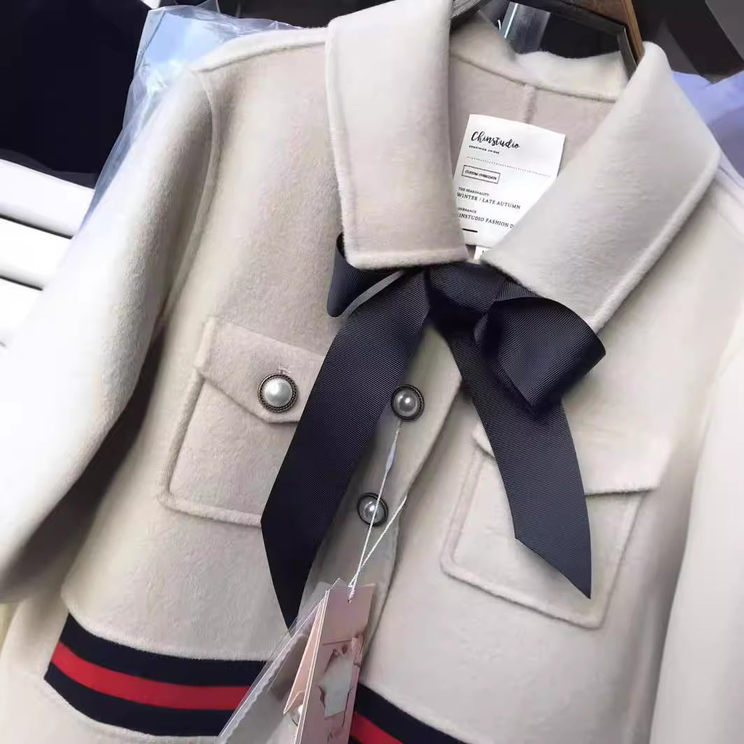 Audrey Hepburn Style Wool Blend Long Dress Coat