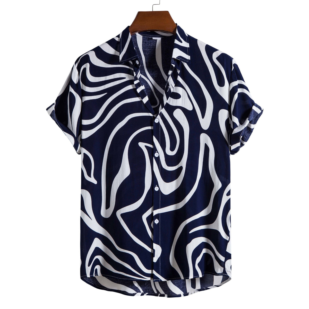 Men's Casual 3D Digital Print Short Sleeve Shirt