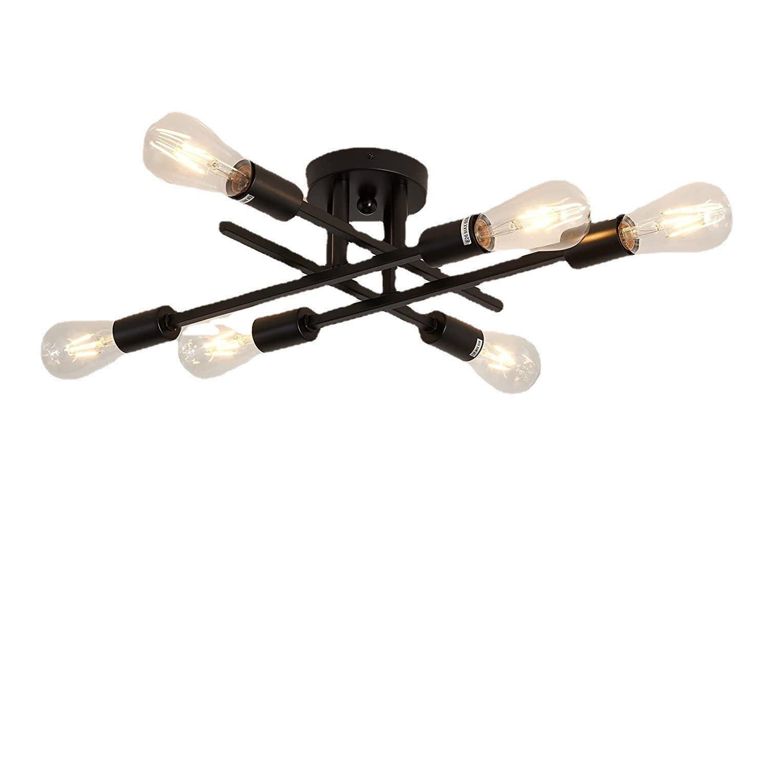 Vintage Black Iron Ceiling Light for Bedroom & Café