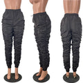 Plus Size High Waist Ruched Cargo Pants for Women