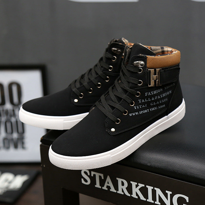Men's Lace-up Flat Martin Boots