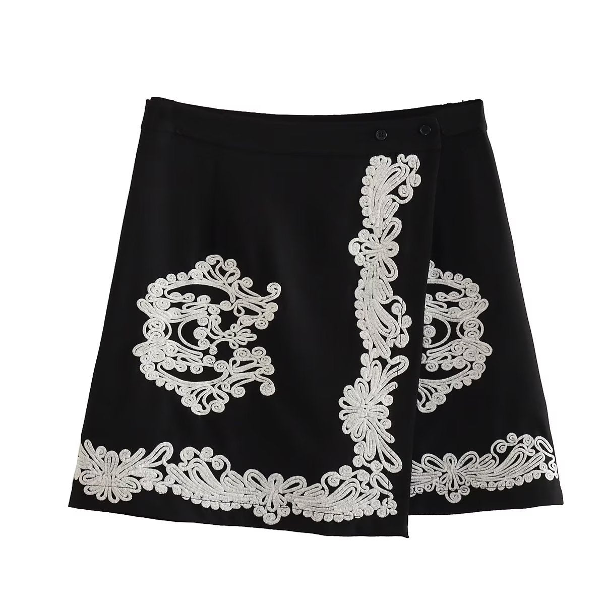 H&M Women's New Embroidered Summer Set with Top & Skirt