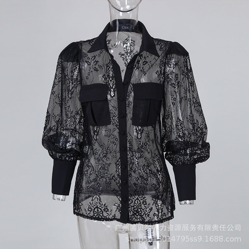 2023 Women's Long Sleeve Lace Blouse T-Shirt