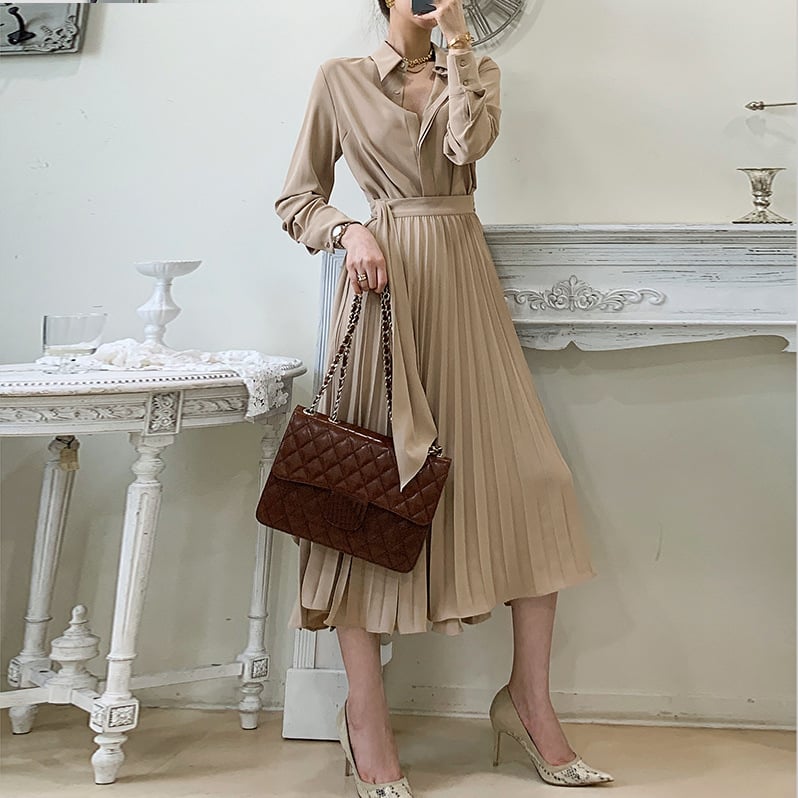 Oversized Loose Waist Over-the-Knee Shirt Dress