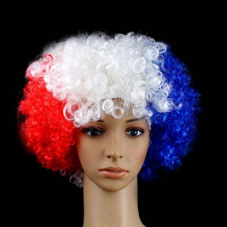 European Cup World Cup Flag Color Wig for Parties