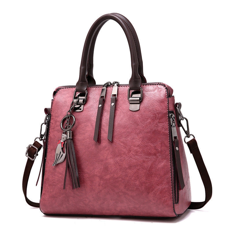 Fashion Vintage Tote Bag with Fox Pendant (2023)