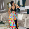 Women's Multi-Color Casual Print Zipper Dress for Spring
