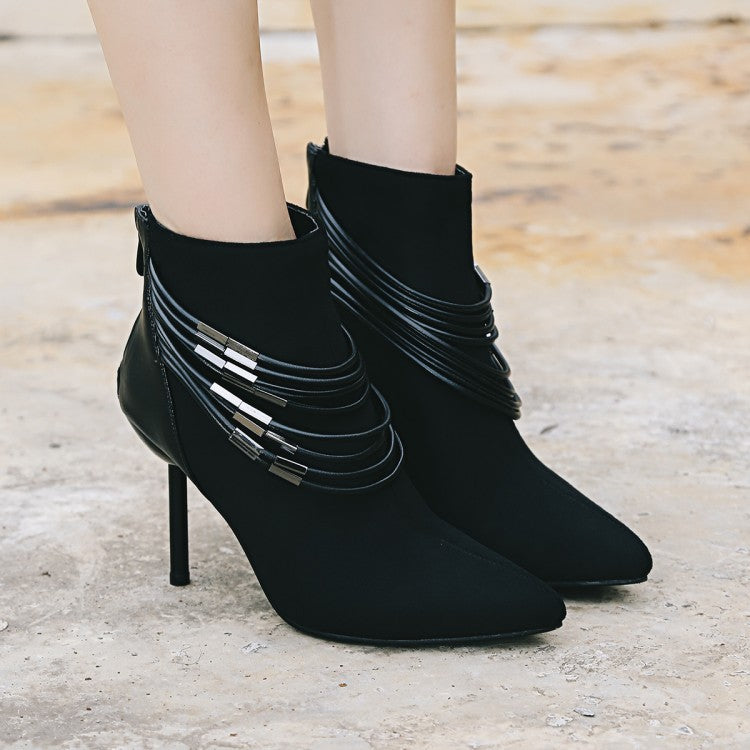 New Simple Design Pointed Toe High Heel Boots