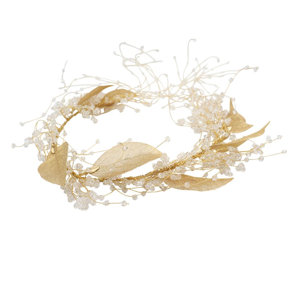 Bridal Headband with Crystal Leaf Design (Wholesale)
