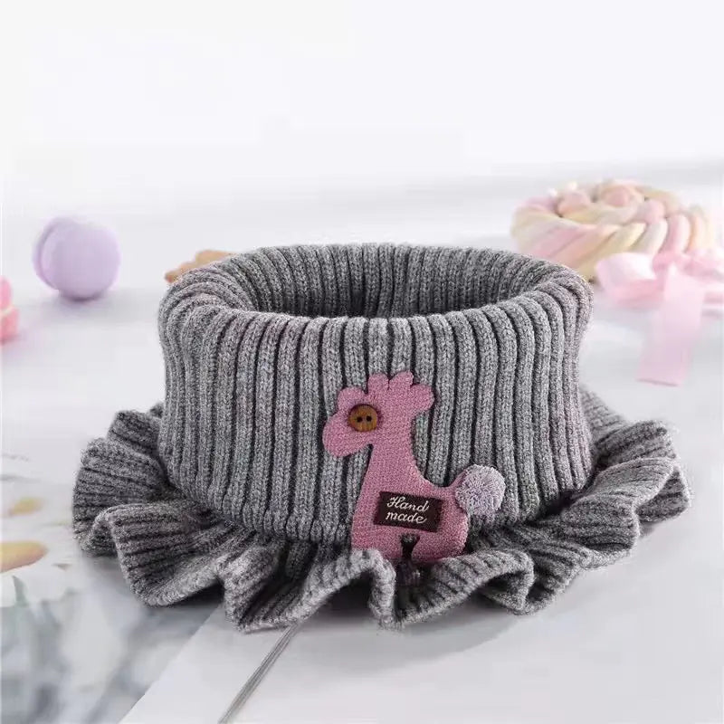 Cartoon Knit Scarf for Kids - Autumn and Winter