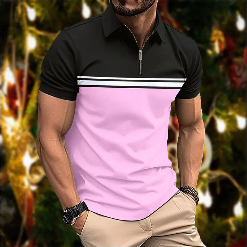 Stylish Slim Fit Striped Polo Shirt for Men
