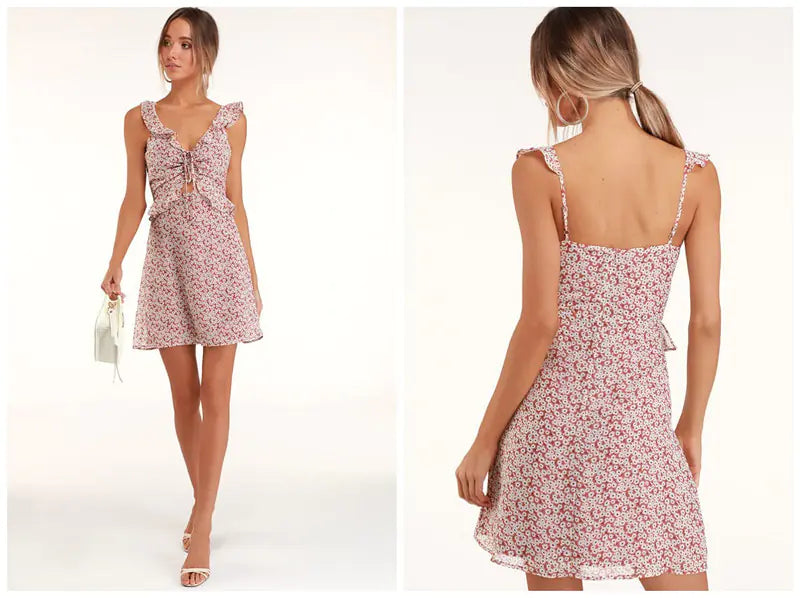 Floral Crop Top with Adjustable Straps for Women