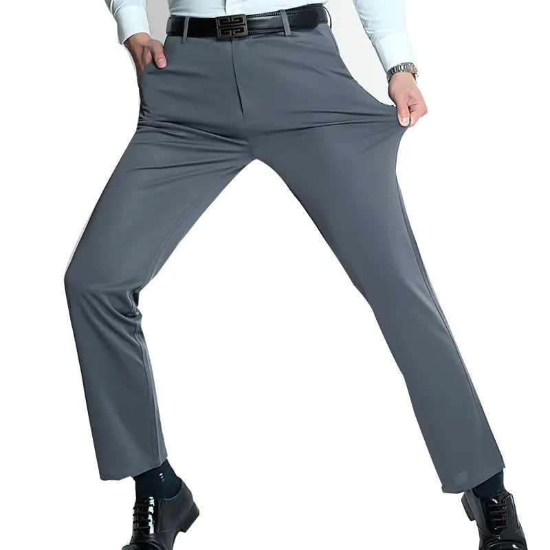 Autumn Men's Stretch Knitted Straight Business Pants