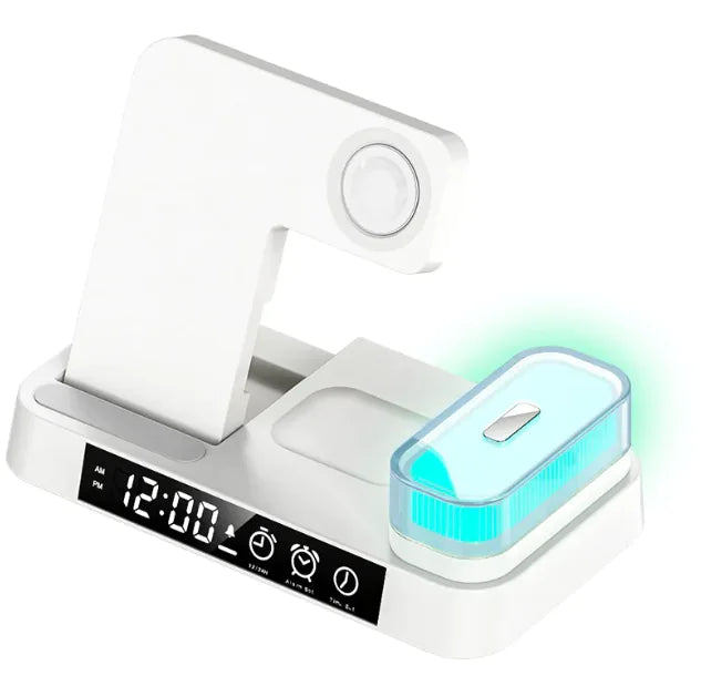 3-in-1 Magnetic Wireless Charger with Night Light - 30W Fast Charging for Apple, Samsung, Watch