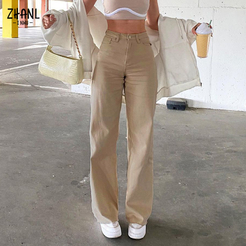 Trendy Women's Slim Wide Leg Fashion Jeans