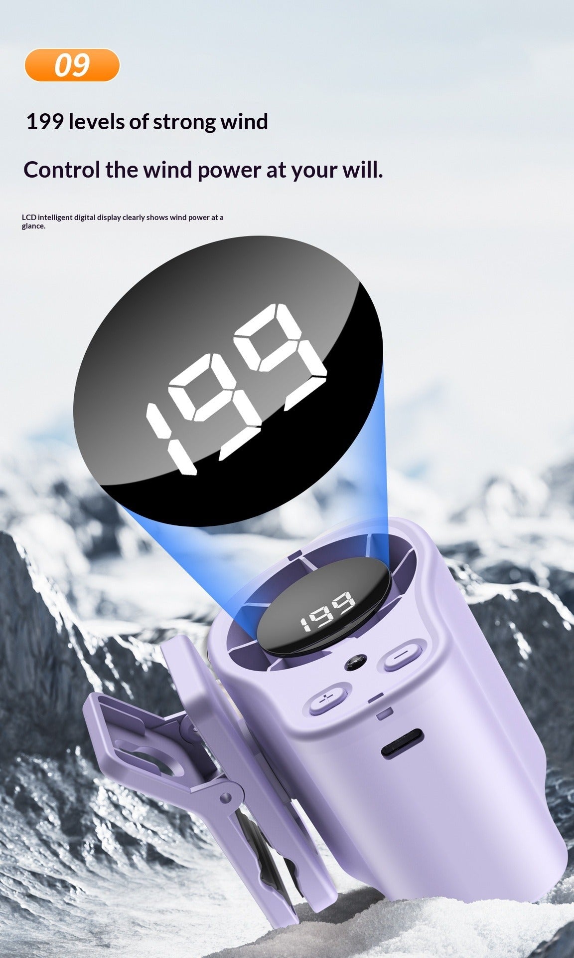Outdoor Waist-Hanging Portable Fan with Multi-Function Lighting